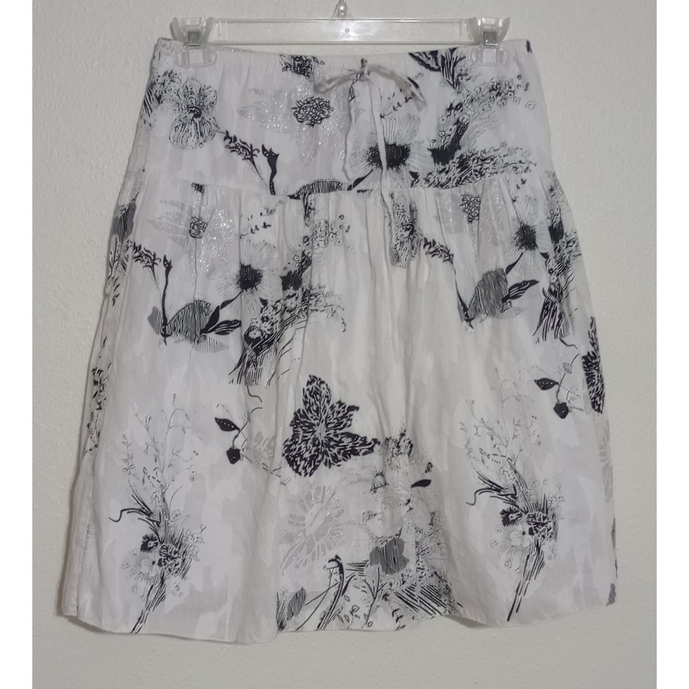JKLA California Mini Skirt Floral Fairycore Metallic Cotton Women's Size M